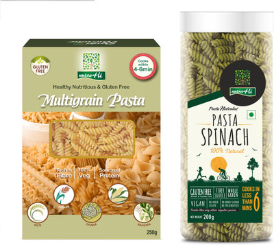 

NutraHi Multigrain Gluten free pasta + Spinach Gluten free pasta (Combo) Pasta(Pack of 2, 450 g)
