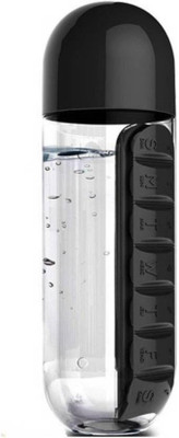 

Triangle Ant 7 Days Medicine Organizer with water bottle 600ml, Multipurpose Pill Box(Black)