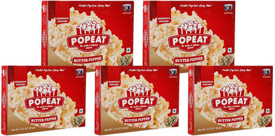 

PopEat Butter Pepper(Pack of 5 X 60 Grms)-48 Butter Pepper Popcorn(300 g, Pack of 5)