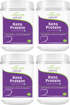 

Natures Velvet Lifecare Keto Protein for Fitness and Strength, 400 gms - Pack of 4 Whey Protein(1600 g, unflavour)