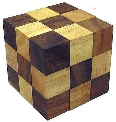 

PUREESSENCE Snake Cube Jigsaw Wooden Puzzle, Brain Teaser for Kids, Gift Boxed .(24 Pieces)