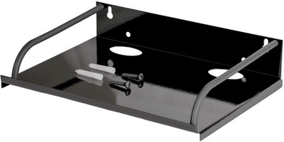 Angelware Set Top Box / DTH Stand - Wall Mount / Wifi Router Steel Wall Shelf(Number of Shelves - 1, Black)