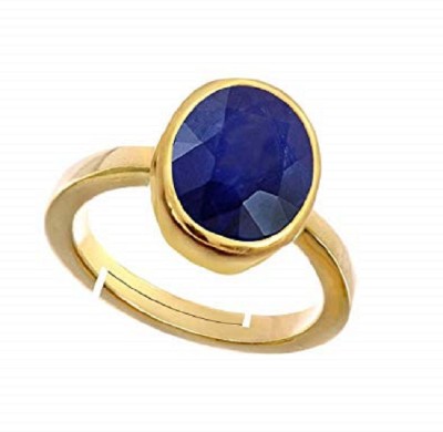 Jaipur Gemstone Indrani Neelam / Blue Sapphire Ring With Natural Stone Stone Sapphire Gold Plated Ring