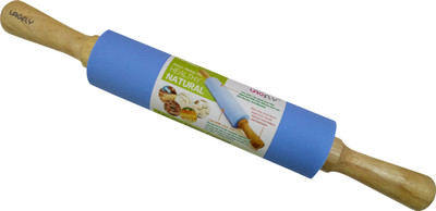 

lagfly Siliroller 38CM Silicon Non stick Belan Rolling Pin with solid wood Handle Rolling Pin(Blue, Pack of 1)