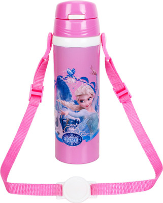 

WonderKart 500 ML Cartoon Printed Double layer Stainless Steel Kids Sipper/Vacuum Water Bottle with Neck Strap - Pink(Pink)