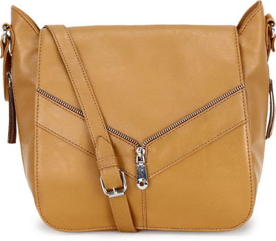 

Bagsy Malone Women Casual Tan PU Sling Bag