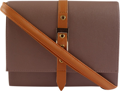 

Kojar Women Casual Brown, Tan Leatherette Sling Bag