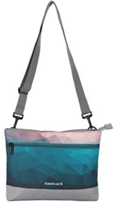 

Fastrack Women Casual Blue, Grey Polyester Sling Bag