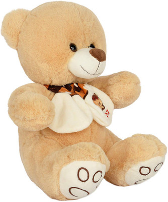 

ToynJoy Cute Sherman Cream Teddy Bear Stuffed Toy with Stylish Muffler - 45 cm(Cream)