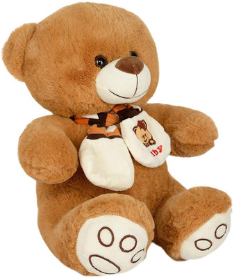

ToynJoy Cute Sherman Brown Teddy Bear Stuffed Toy with Stylish Muffler - 45 cm(Brown)