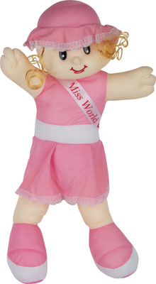 

Unicorn Cute Looking Miss World Smiling Doll Stuffed Soft Plush Toy Love Girl - 13 cm(Pink)