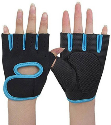 

PE Gym Workout Sport Fitness Half Finger Palm Gloves Guard Hand Protector Anti Skid Wrist Support (, Blue, Multicolor