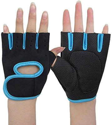 

PE Gym Workout Sport Fitness Half Finger Palm Gloves Guard Hand Protector Anti Skid Wrist Support (, Blue, Multicolor