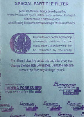 

Eureka Forbes Euroclean Paper Vacuum Cleaner Dust Bags for Excel, Ace, 300, Jet, Star Models Vacuum Cleaner Bag