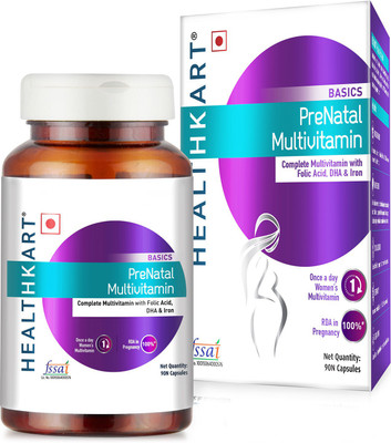 

Healthkart Pre-Natal Multivitamin with Folic Acid, DHA & Iron, 90 capsules(90 No)