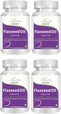 

Natures Velvet Lifecare Flax Seed Oil 1000mg, Omega 3-6-9, 60 Liquid Capsules - Pack of 4(240 No)