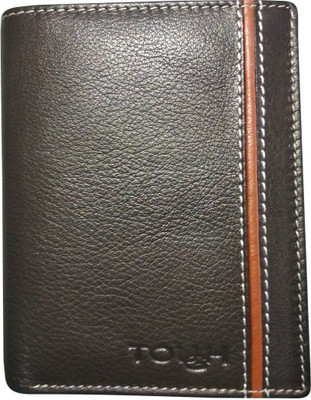 

TOUGH Men Brown Genuine Leather Wallet(8 Card Slots), Brown/tan