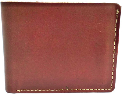 

hks Men Casual Brown Genuine Leather Wallet(6 Card Slots)