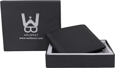 

WELBAWT Men Black Genuine Leather Wallet(4 Card Slots)