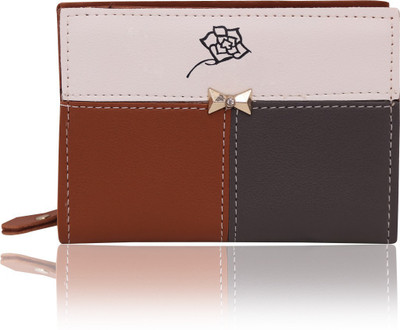 

Quickk Women Grey Artificial Leather Wallet(6 Card Slots), Grey/brown
