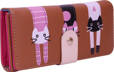 

Quickk Women Brown Artificial Leather Wrist Wallet(5 Card Slots)