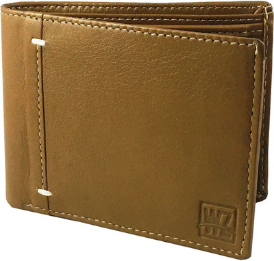 WENZEST Men Casual Tan Genuine Leather Wallet(3 Card Slots)