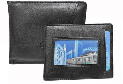 Hornwood Men Black Artificial Leather Wallet(4 Card Slots)