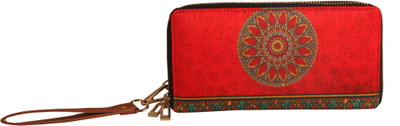

All Things Sundar Girls Casual Red Fabric Wallet(6 Card Slots), Multicolor