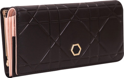 

Quickk Women Black Artificial Leather Wrist Wallet(5 Card Slots)