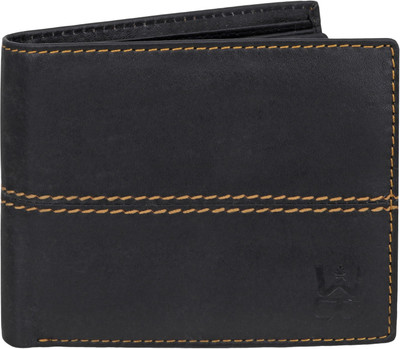 

WELBAWT Men Black Genuine Leather Wallet(4 Card Slots)