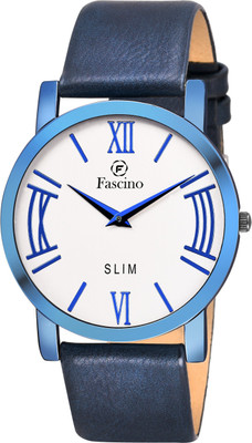 

fascino Analog Round Silver Dial Slim Watch with Leather Belt FCW 1314-BL Watch - For Men