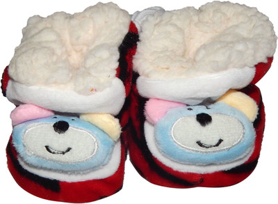 

NPRC Winter Warm Girl Boys Shoes First Walker Training Baby Booties(Toe to Heel Length - 12 cm Red, White)