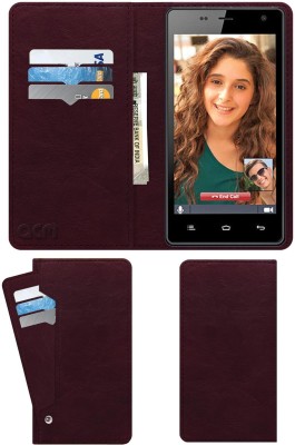 ACM Flip Cover for Celkon Campus Prime(Maroon, Cases with Holder, Pack of: 1)