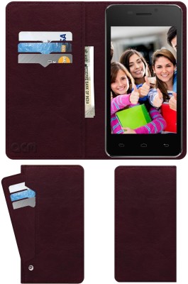 ACM Flip Cover for Celkon Campus Buddy A404(Maroon, Cases with Holder, Pack of: 1)