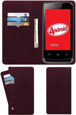 ACM Flip Cover for Celkon Campus A400(Maroon, Cases with Holder, Pack of: 1)