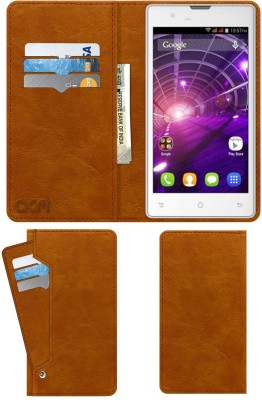 ACM Flip Cover for Spice Stellar Mi497(Gold, Cases with Holder, Pack of: 1)