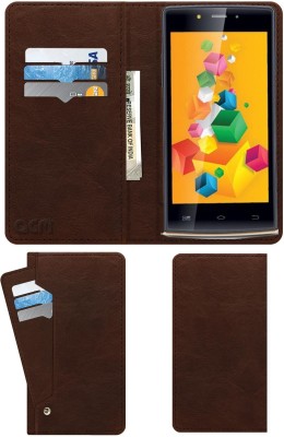 ACM Flip Cover for Iball Andi 4.5 O Buddy(Brown, Cases with Holder, Pack of: 1)