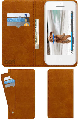 ACM Flip Cover for Intex Aqua Y2 Power(Gold, Cases with Holder, Pack of: 1)