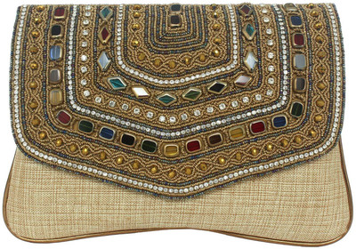 

Bagaholics Casual, Party Beige Clutch