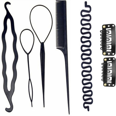

KYT Hair Combo KIt 7pcs ,4pcs DIY Kit for new Hair Styling , 1 pcs Braid Tools , 2 pcs hair extension clip . all in one combo(Set of 7)