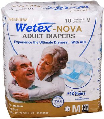 

Wetex WAIST SIZE 31"-44" INCHES Adult Diapers - M(20 Pieces)