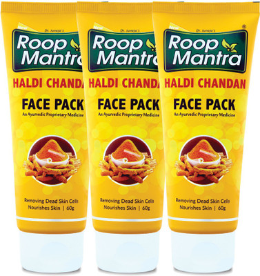 

Roop Mantra Haldi Chandan Face Pack 60gm, Pack of 3(60 g)