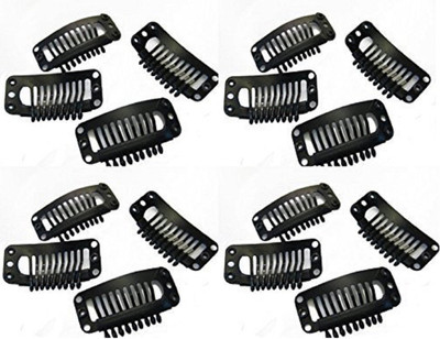

JAGTEK U Shape Snap Clip For Hair Extension Weft Wigs 32Mm- Black - 16Pcs Hair Clip(Black)