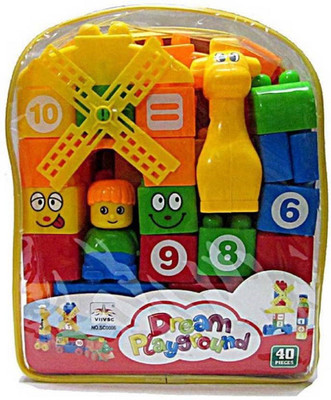 

Fabofly 40 piece Building Blocks set for kids.(Multicolor)