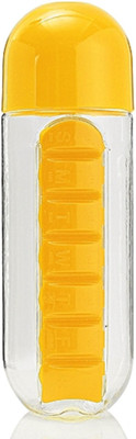 

Triangle Ant 7 Days Medicine Organizer with water bottle 600ml, Multipurpose Pill Box(Yellow)