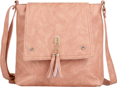 

rita fashion Girls Casual Orange PU Sling Bag