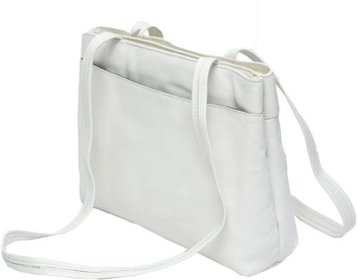

Lamek Women Casual White Genuine Leather Sling Bag