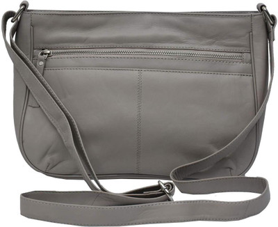 

Lamek Women Casual Grey Genuine Leather Sling Bag