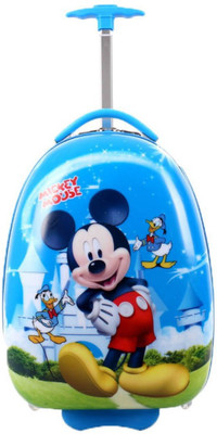 

LALA LIFE Egg Shape ( Micky ) 16 Inch ( 40 CM) Hard Side Water Proof Polycarbonate 360 Rotating Exclusive Printed Pattern Fashionable Smart School Bag For Kids Comfortable And Ergonomic Handle Carry Luggage Bag For Children 2 Single Spinner Wheel trolley 