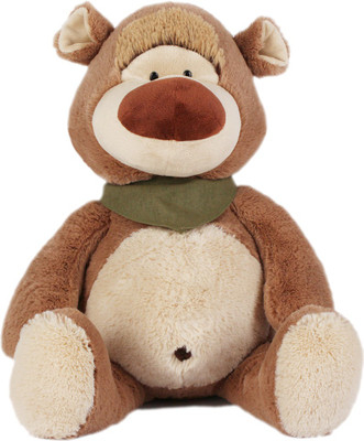 

My Baby Excels Sitting Teddy Bear Plush with Green scarf - Brown 40cm - 40 cm(Brown)